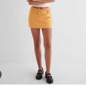 express orange skirt skort belted spring easter 60s 70s